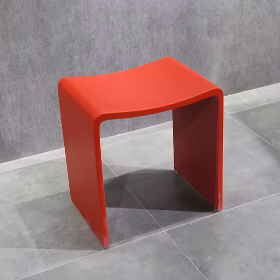 Newly Design White Marble Acrylic Solid Surface Bathroom Stone Stool Bench